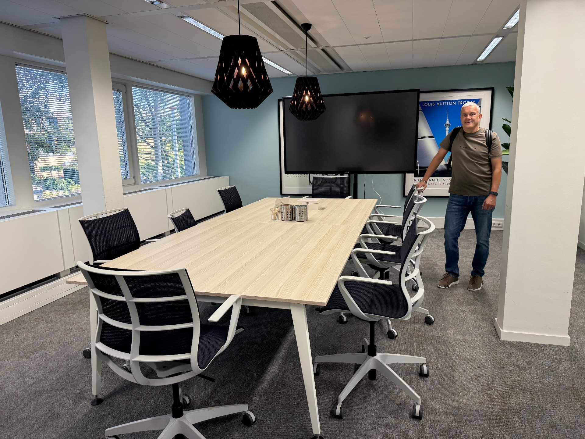 Vergaderruimte in het nieuwe kantoor van de BCD in Amstelveen